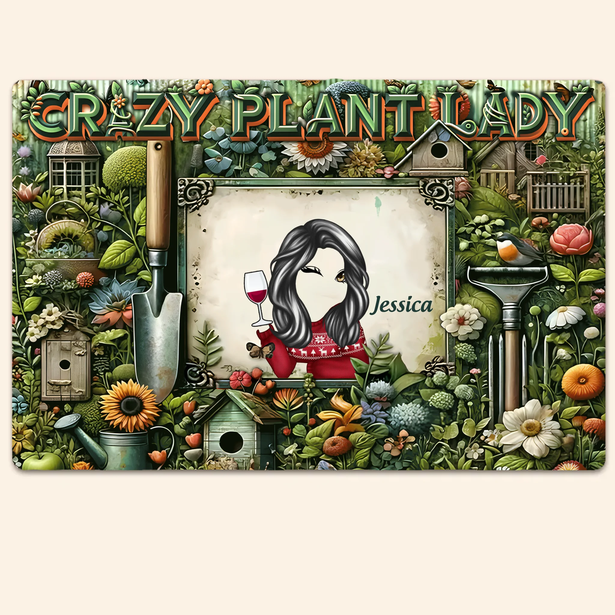 Crazy Plant Lady - Personalized Gardening Rectangle Metal Sign 736397 - 736531 - DiyGiftly