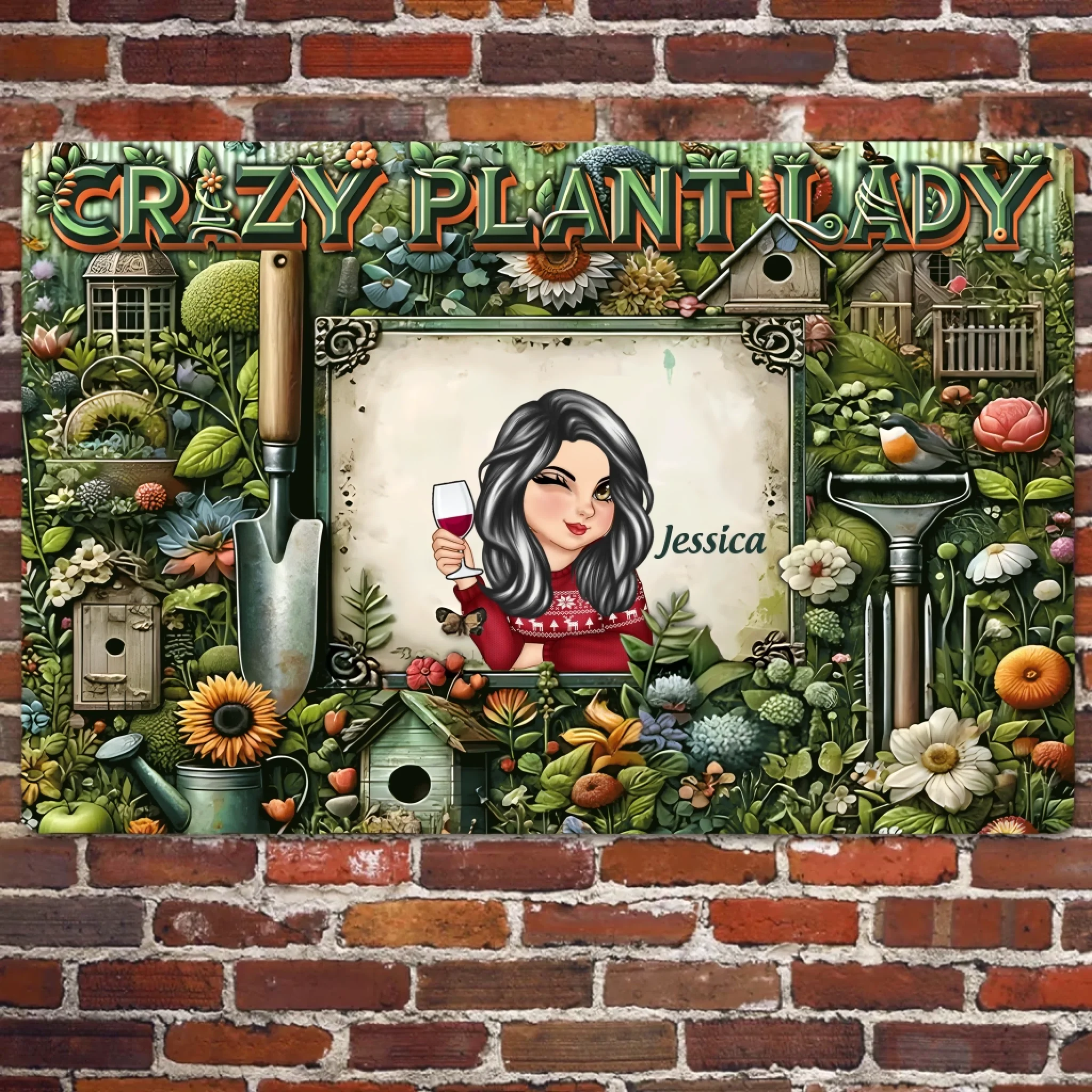 Crazy Plant Lady - Personalized Gardening Rectangle Metal Sign 736397 - 736531 - DiyGiftly