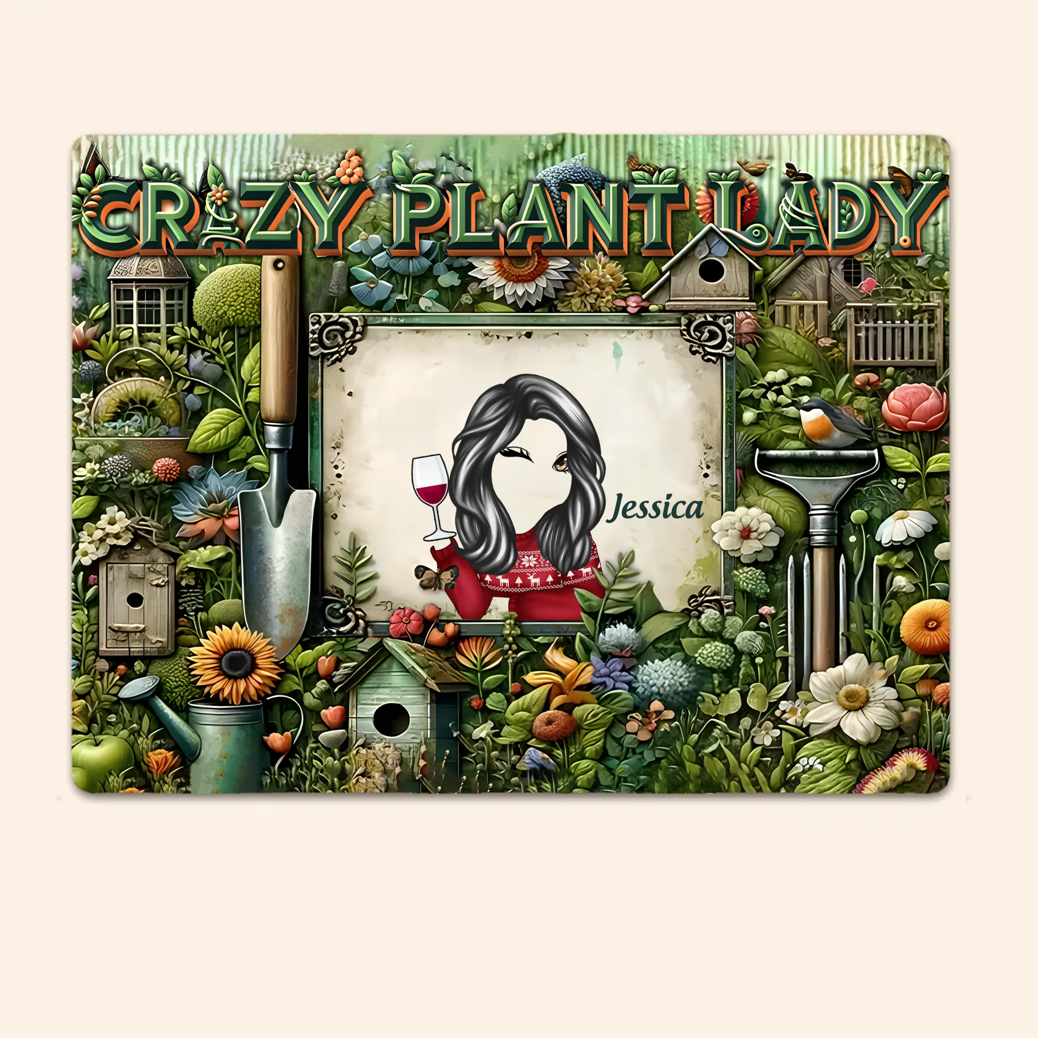 Crazy Plant Lady - Personalized Gardening Rectangle Metal Sign 736397 - 736531 - DiyGiftly
