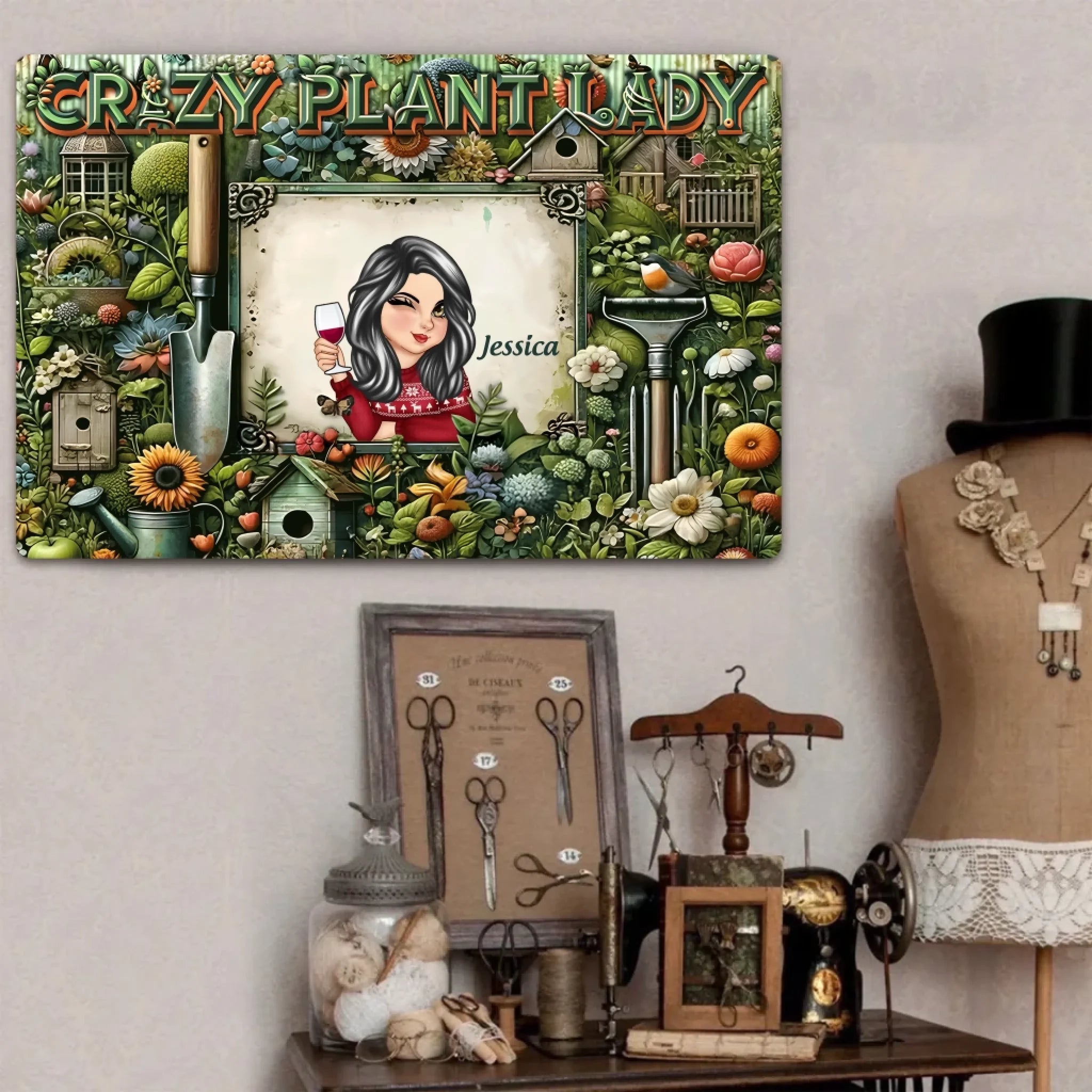 Crazy Plant Lady - Personalized Gardening Rectangle Metal Sign 736397 - 736531 - DiyGiftly
