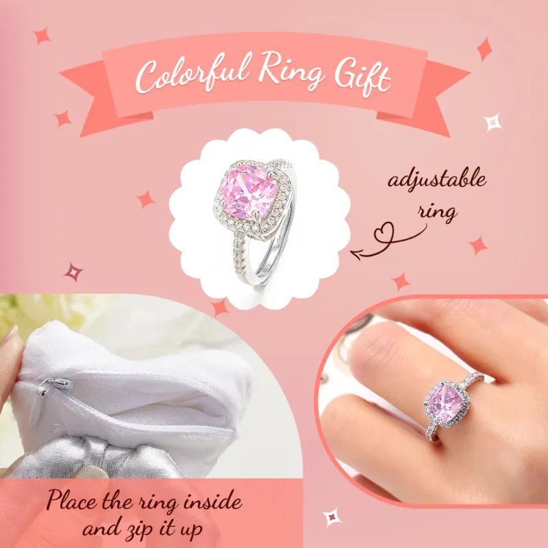 gifts for wife Creative Love Adjustable Ring with Box Plush Toy Fun Gift Propose Memory Gift Valentine's Day Gift for Her det