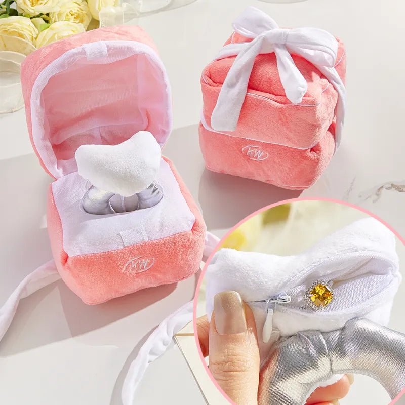 gifts for wife Creative Love Adjustable Ring with Box Plush Toy Fun Gift Propose Memory Gift Valentine's Day Gift for Her det