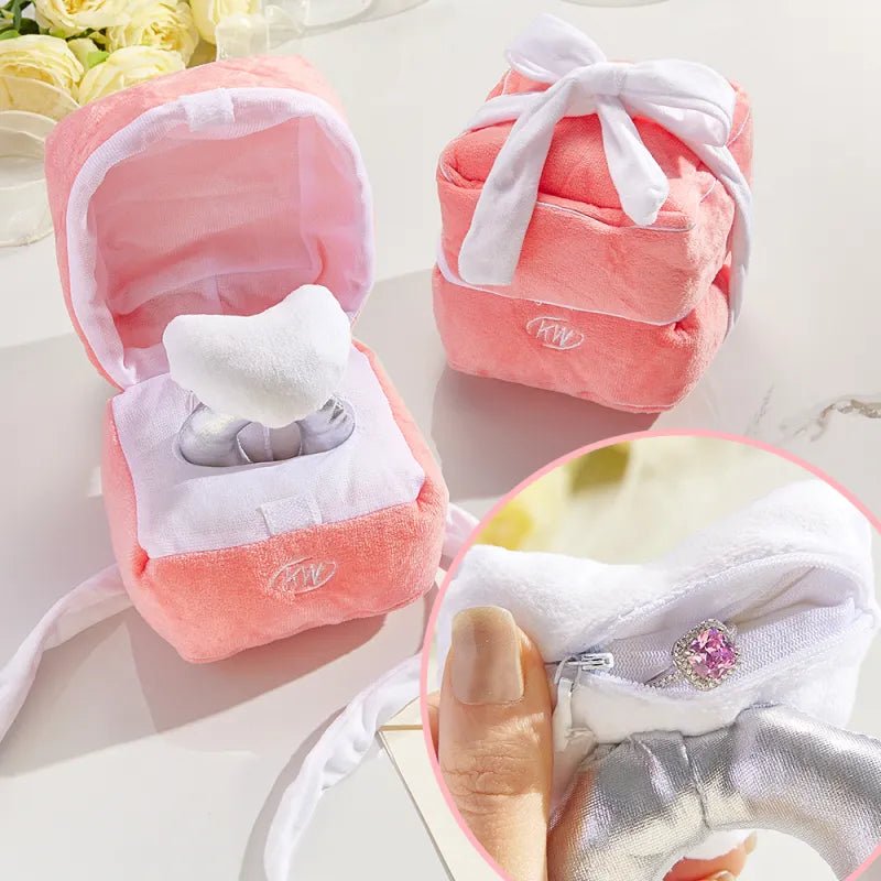gifts for wife Creative Love Adjustable Ring with Box Plush Toy Fun Gift Propose Memory Gift Valentine's Day Gift for Her det