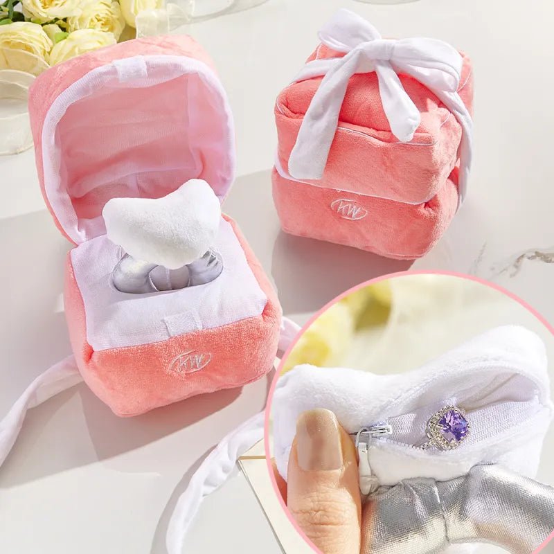 gifts for wife Creative Love Adjustable Ring with Box Plush Toy Fun Gift Propose Memory Gift Valentine's Day Gift for Her det
