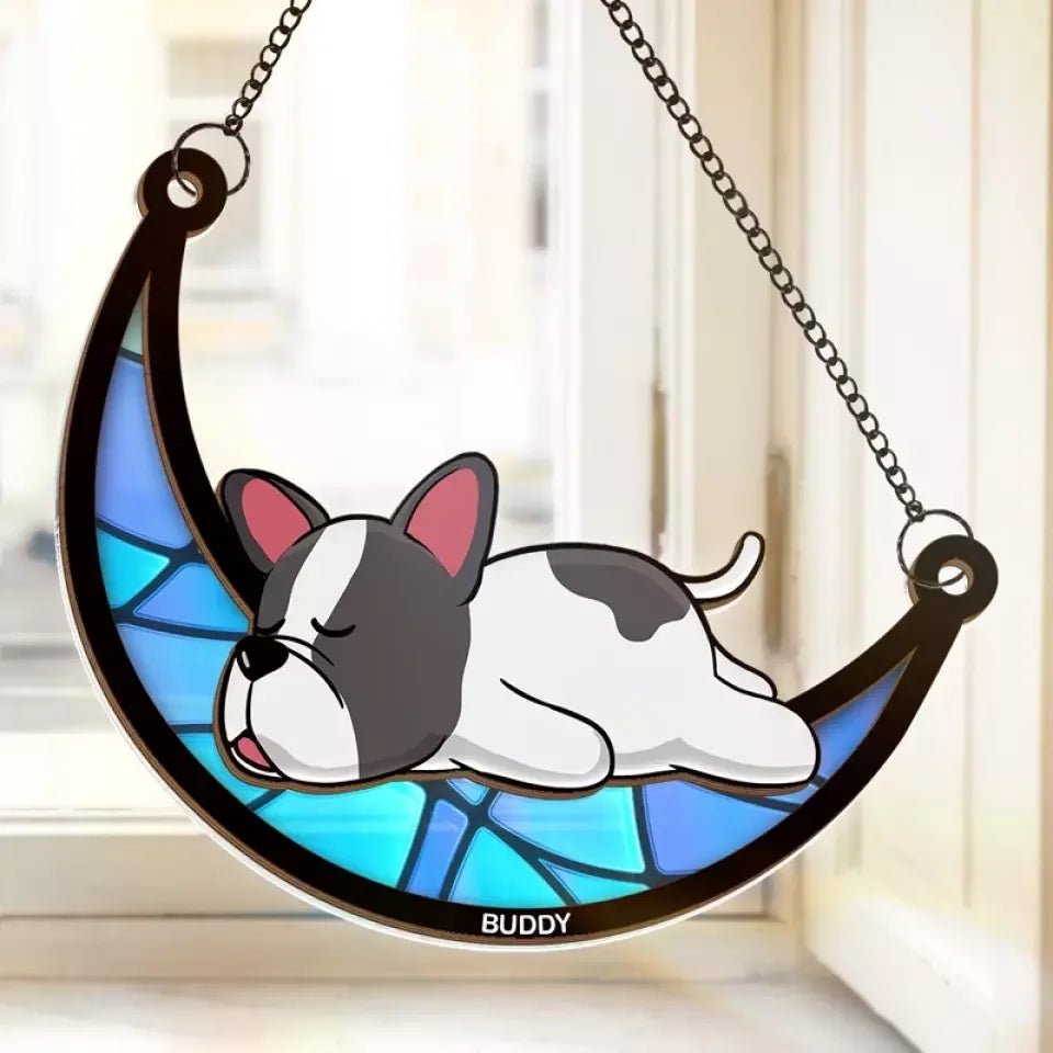 Crossing The Rainbow Bridge, Leaving Imprints On Our Hearts - Memorial Personalized Window Hanging Suncatcher - Sympathy Gift For Pet Owners, Pet Lovers 670553 - DiyGiftly