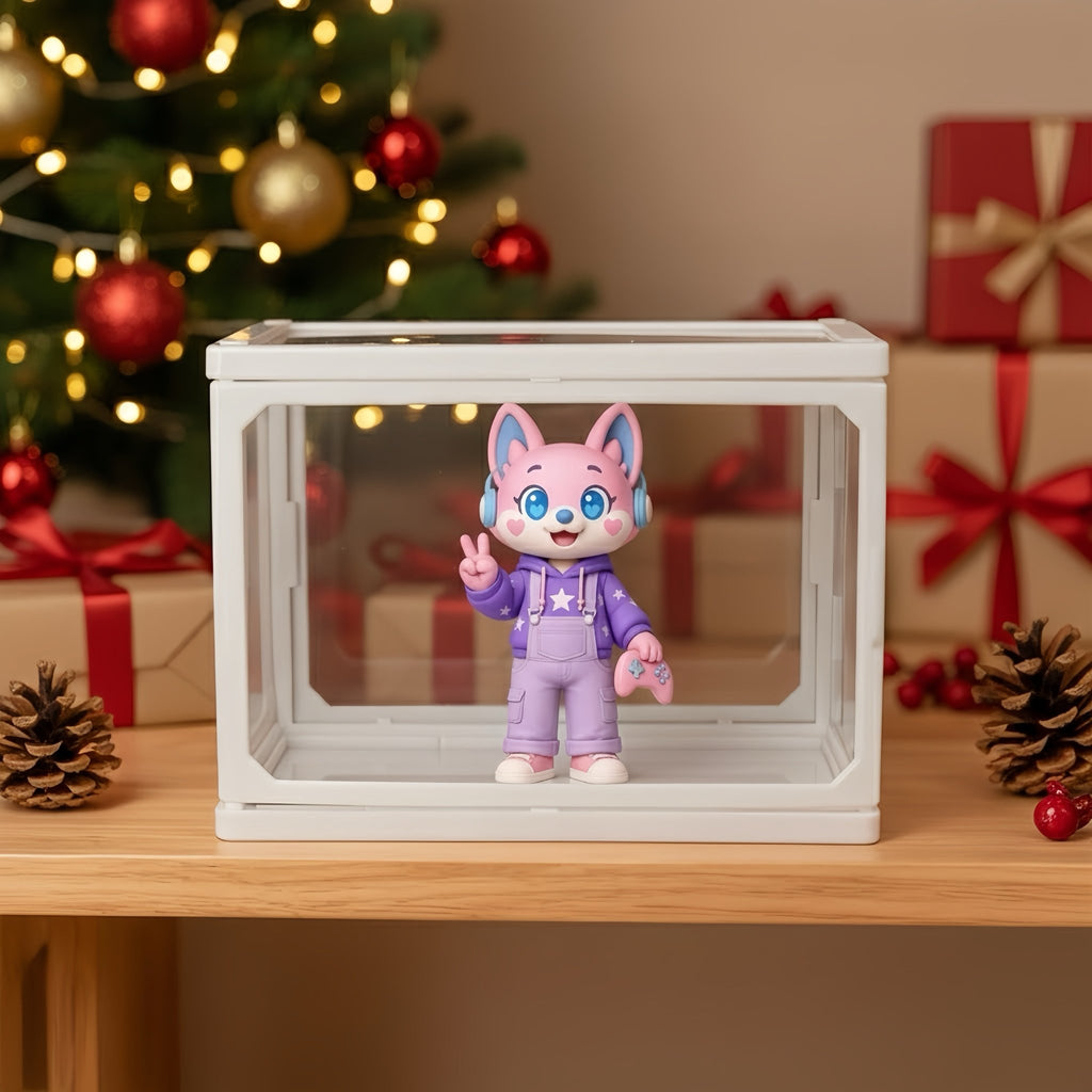 Custom 1 Non - human 3D Mini Figure Glass Dollhouse Personalized Scene Display Case Unique Christmas Gift (Production: 10 - 15 Business Days) - DiyGiftly