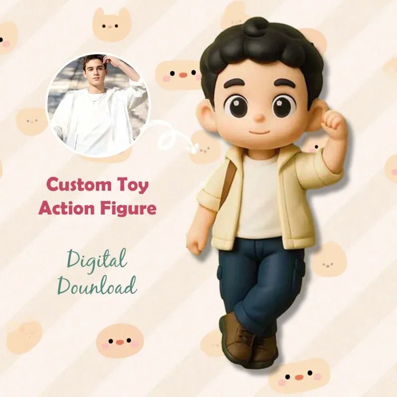 Custom 1 Person 3D Mini Figure From Your Photo Personalized Toy Figure Gifts For Kids (Production Time: 10 - 15 Business Days) - DiyGiftly