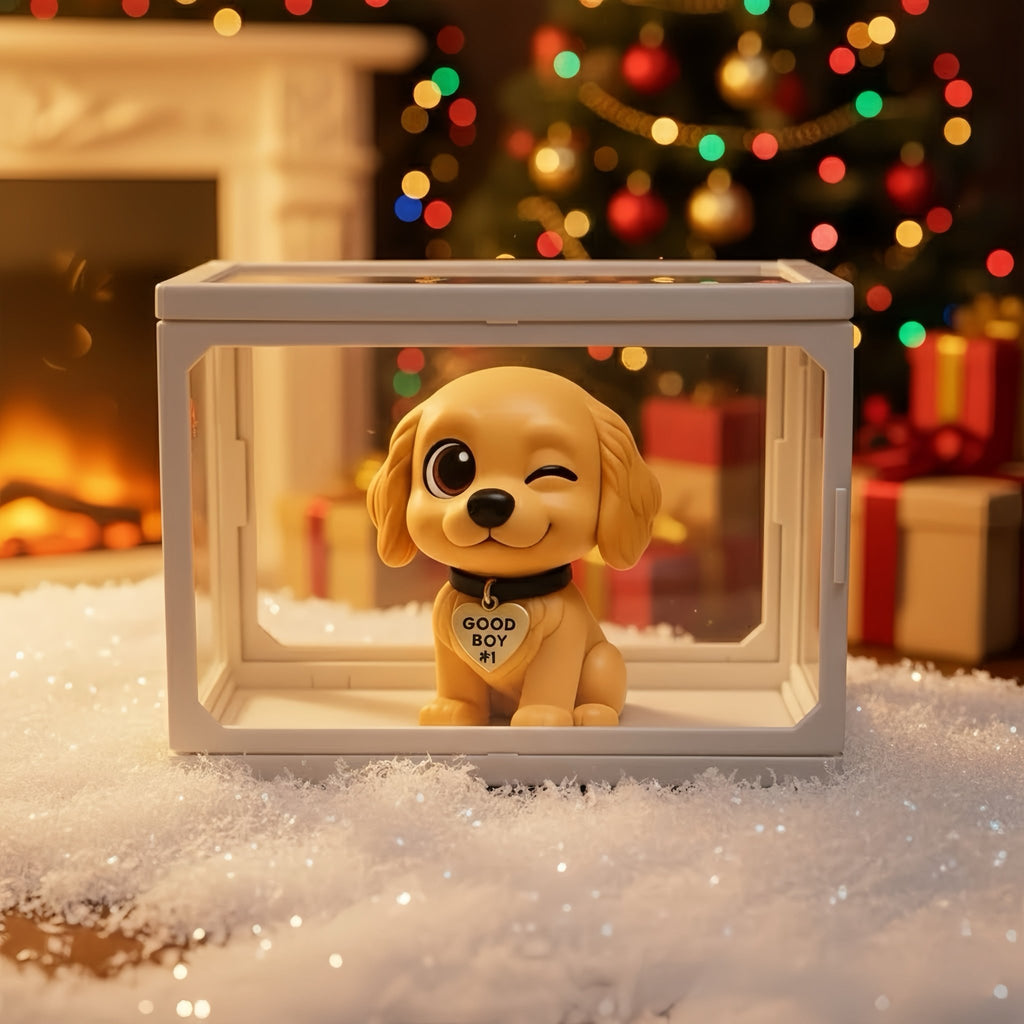 Custom 1 Pet 3D Mini Figure Glass Dollhouse Personalized Scene Display Case Unique Christmas Gift (Production: 10 - 15 Business Days) - DiyGiftly