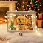 Custom 1 Pet 3D Mini Figure Glass Dollhouse Personalized Scene Display Case Unique Christmas Gift (Production: 10 - 15 Business Days) - DiyGiftly
