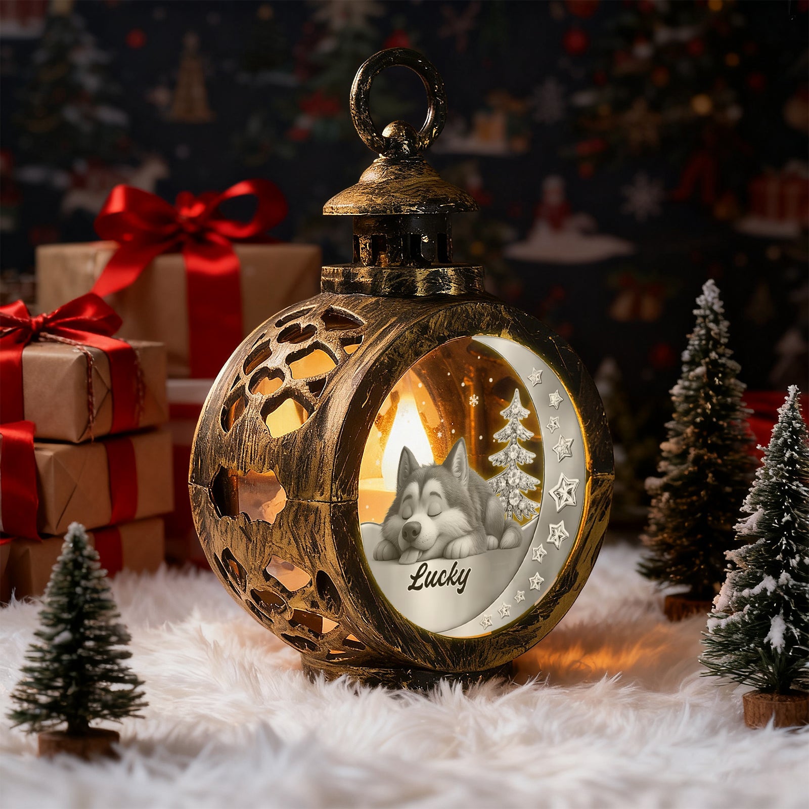 Custom 1 Pet Photo into Cartoon Style Ornament – Personalized Pet Name Christmas Gift for Pet Lovers - DiyGiftly