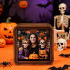Custom 16 Halloween Photos Music Flipbook Frame Animation Machine Mechanical Hand - cranked Photo Album with Light Unique Halloween Gifts - DiyGiftly