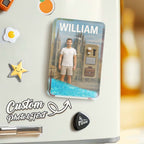 Custom 3D Effect Action Figure Pack Packaging Toy Box Style Art Gift Personalized Quicksand Fridge Magnet Gift for Father - DiyGiftly