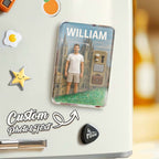 Custom 3D Effect Action Figure Pack Packaging Toy Box Style Art Gift Personalized Quicksand Fridge Magnet Gift for Father - DiyGiftly