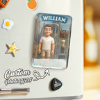 Custom 3D Effect Action Figure Pack Packaging Toy Box Style Art Gift Personalized Quicksand Fridge Magnet Gift for Father - DiyGiftly