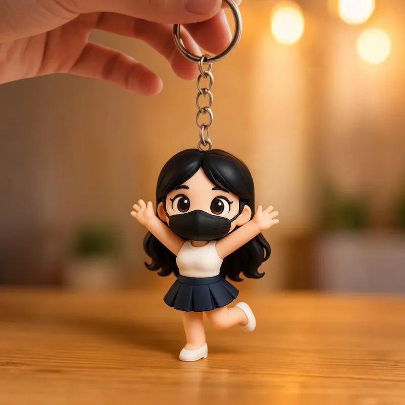 Custom 3D Mini Figure Keychain Figure from Your Photo Personalized Mini Doll Christmas Gift Idea - DiyGiftly