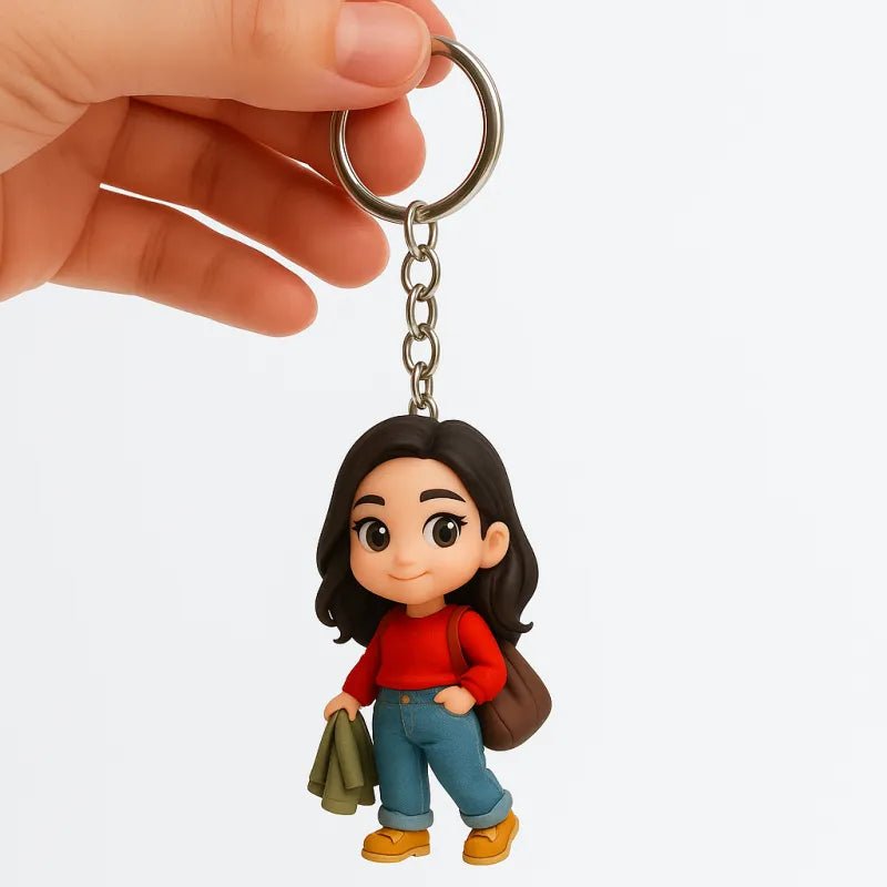 Custom 3D Mini Figure Keychain Figure from Your Photo Personalized Mini Doll Christmas Gift Idea - DiyGiftly
