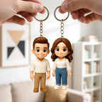 Custom 3D Mini Figure Keychain Figure from Your Photo Personalized Mini Doll Christmas Gift Idea - DiyGiftly