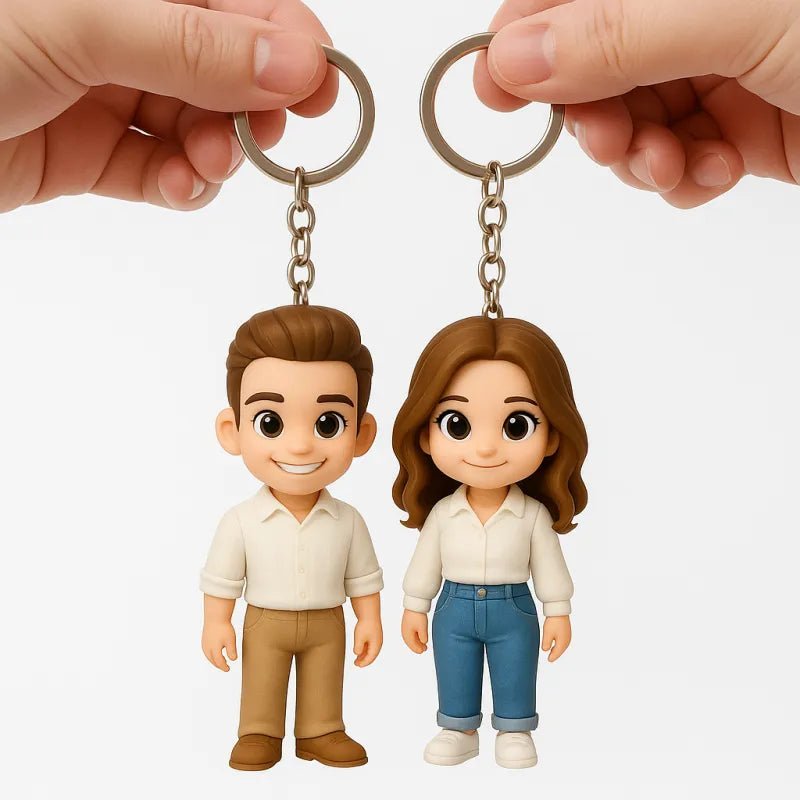Custom 3D Mini Figure Keychain Figure from Your Photo Personalized Mini Doll Christmas Gift Idea - DiyGiftly
