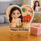 Custom 3D Mini Figurine Decors with Wooden Holder Personalized Unique Home Decor Birthday Gift Wedding Gift Toy For Celebration - DiyGiftly