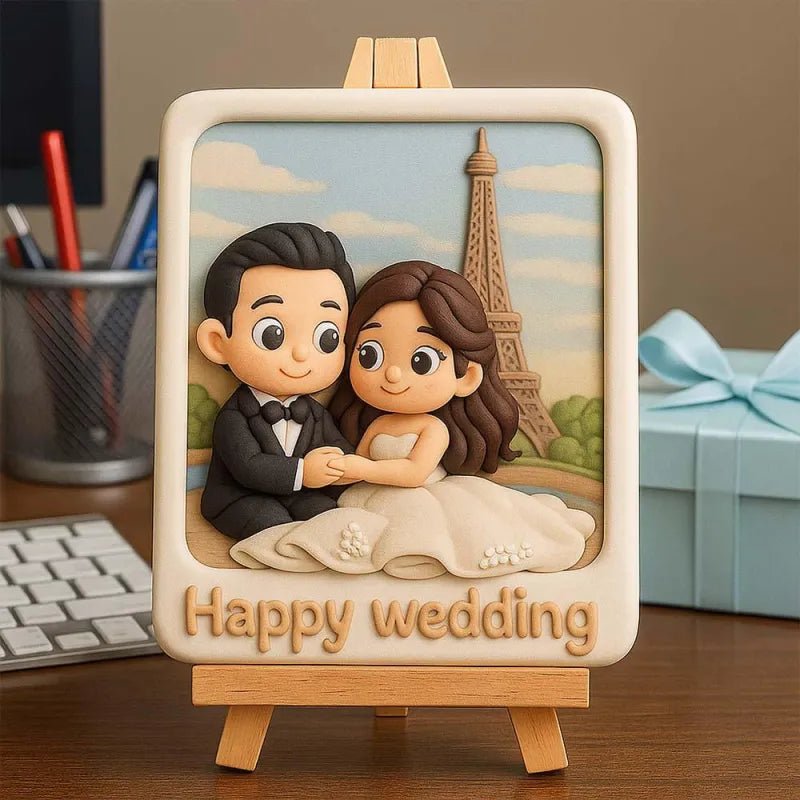 Custom 3D Mini Figurine Decors with Wooden Holder Personalized Unique Home Decor Birthday Gift Wedding Gift Toy For Celebration - DiyGiftly