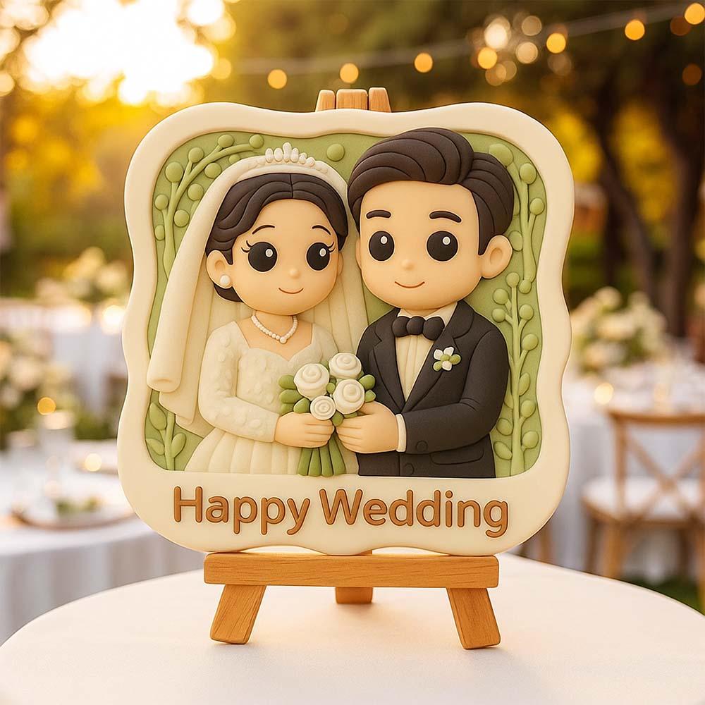 Custom 3D Mini Figurine Decors with Wooden Holder Personalized Unique Home Decor Birthday Gift Wedding Gift Toy For Celebration - DiyGiftly