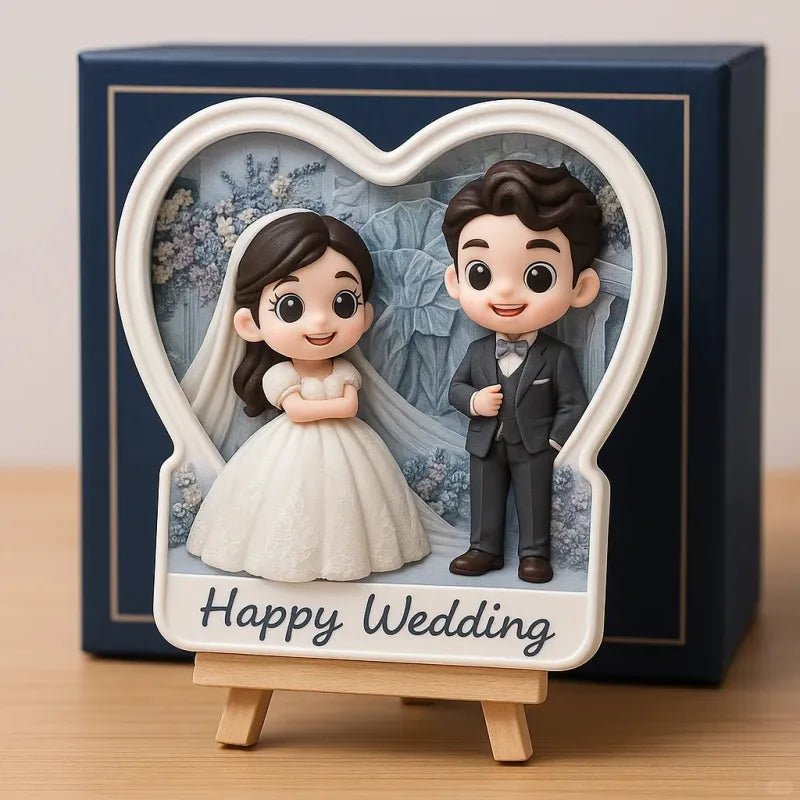 Custom 3D Mini Figurine Decors with Wooden Holder Personalized Unique Home Decor Birthday Gift Wedding Gift Toy For Celebration - DiyGiftly