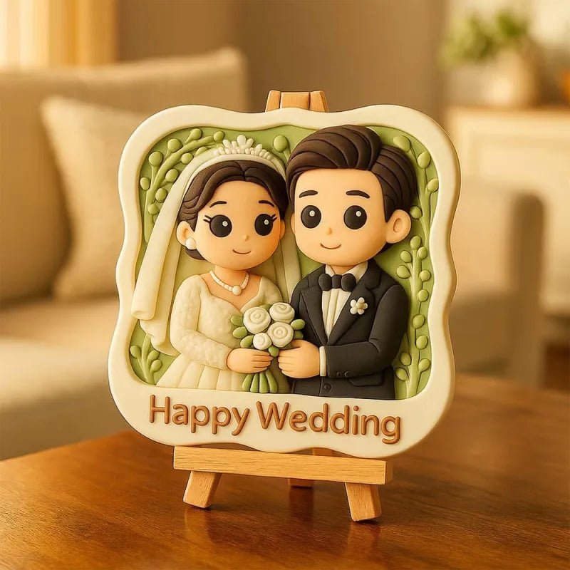 Custom 3D Mini Figurine Decors with Wooden Holder Personalized Unique Home Decor Birthday Gift Wedding Gift Toy For Celebration - DiyGiftly