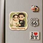 Custom 3D Printed Fridge Magnet from Photo 3D Mini Figurine Refrigerator Magnet Personalized Cartoon Character with Magnetic Backing - DiyGiftly