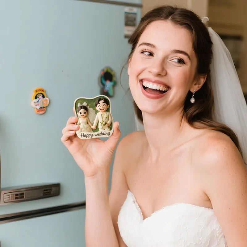 Custom 3D Printed Fridge Magnet from Photo 3D Mini Figurine Refrigerator Magnet Personalized Cartoon Character with Magnetic Backing - DiyGiftly