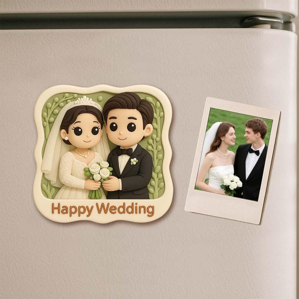 Custom 3D Printed Fridge Magnet from Photo 3D Mini Figurine Refrigerator Magnet Personalized Cartoon Character with Magnetic Backing - DiyGiftly