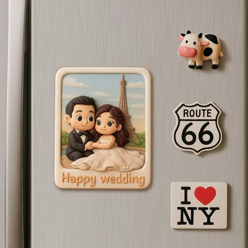 Custom 3D Printed Fridge Magnet from Photo 3D Mini Figurine Refrigerator Magnet Personalized Cartoon Character with Magnetic Backing - DiyGiftly