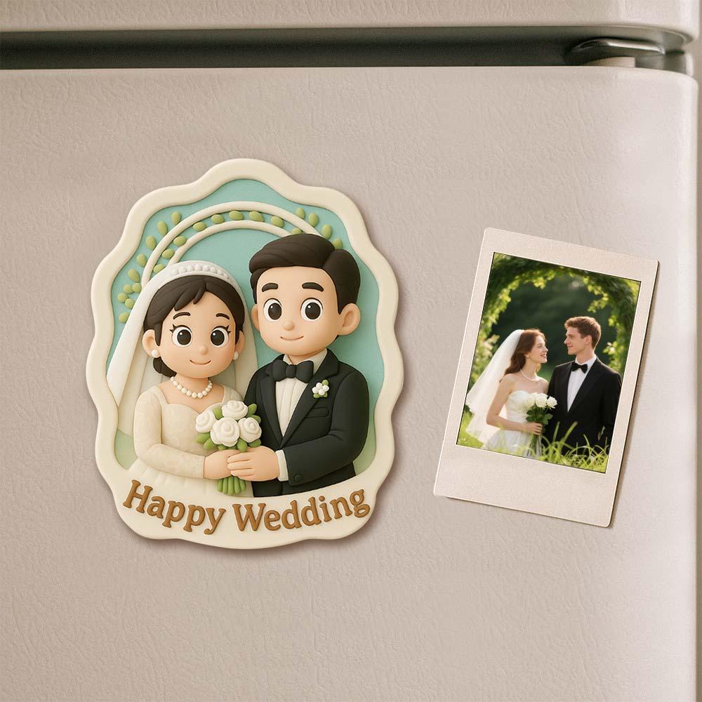 Custom 3D Printed Fridge Magnet from Photo 3D Mini Figurine Refrigerator Magnet Personalized Cartoon Character with Magnetic Backing - DiyGiftly