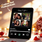 Custom 4 - Photo Music Plaque Personalized Music Plaque Can Play Songs Gift for Lover Valentines GIft - DiyGiftly