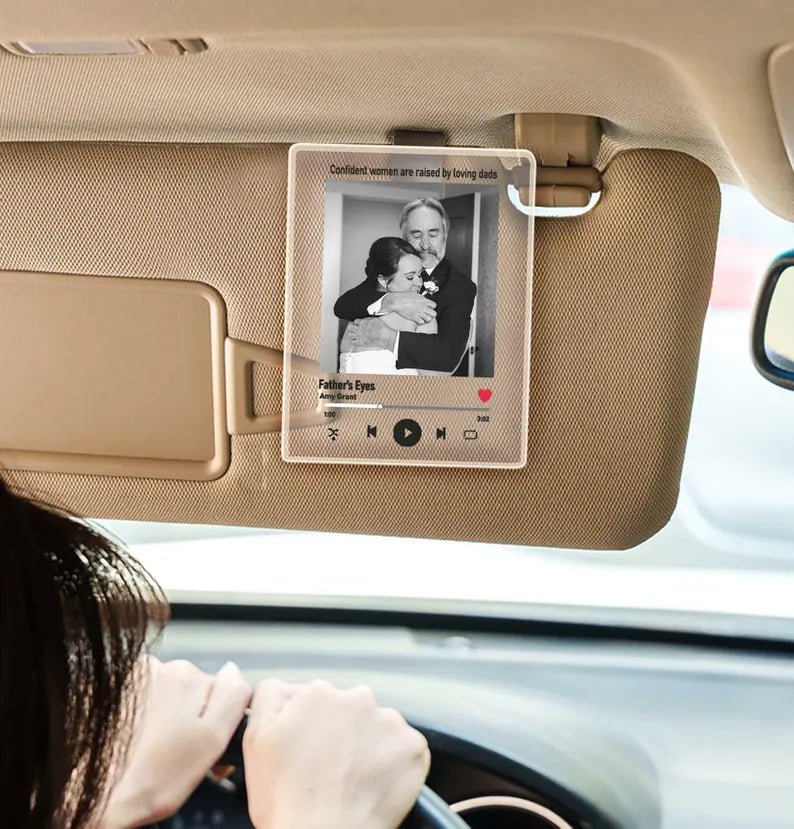 Custom Acrylic Music Dad Visor Clip, Custom Photo Drive Safe Daddy Car Hanger, Personalized Car Visor Clip, Fathers Day Gift For Husband Dad 41411584 - DiyGiftly