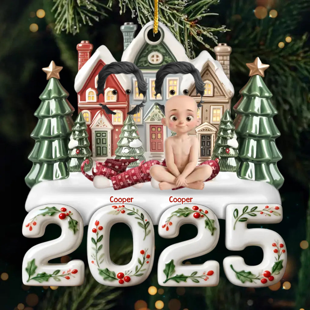 Custom Acrylic Ornament – Personalized Christmas & Birthday Gifts for Family, Dog and Cat Lovers – Unique Custom Photo Pet Ornament with Names, Message & Year – “Our Happy Place, Right Here” Holiday Tree Decoration for Home 1051408 - DiyGiftly