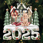 Custom Acrylic Ornament – Personalized Christmas & Birthday Gifts for Family, Dog and Cat Lovers – Unique Custom Photo Pet Ornament with Names, Message & Year – “Our Happy Place, Right Here” Holiday Tree Decoration for Home 1051408 - DiyGiftly