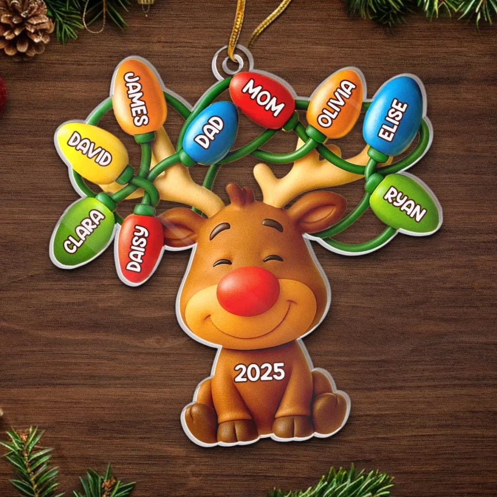 Custom Acrylic Ornament - Personalized Christmas Birthday Gifts For Mom, Dad, Kids - Our Reindeer Crew 1044869 - DiyGiftly