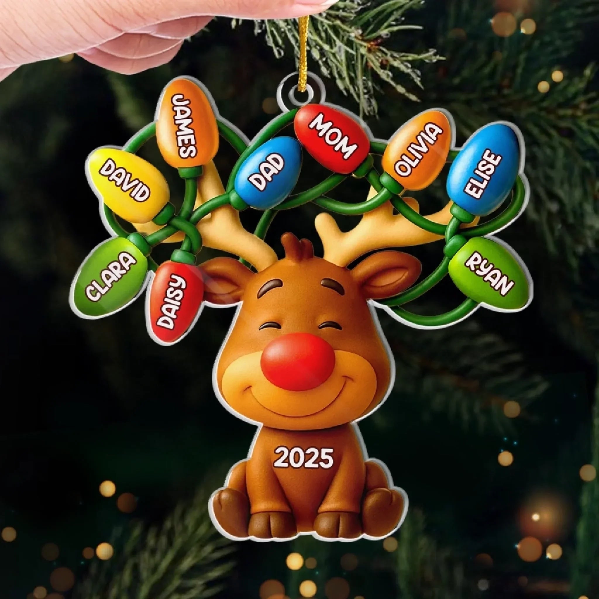 Custom Acrylic Ornament - Personalized Christmas Birthday Gifts For Mom, Dad, Kids - Our Reindeer Crew 1044869 - DiyGiftly