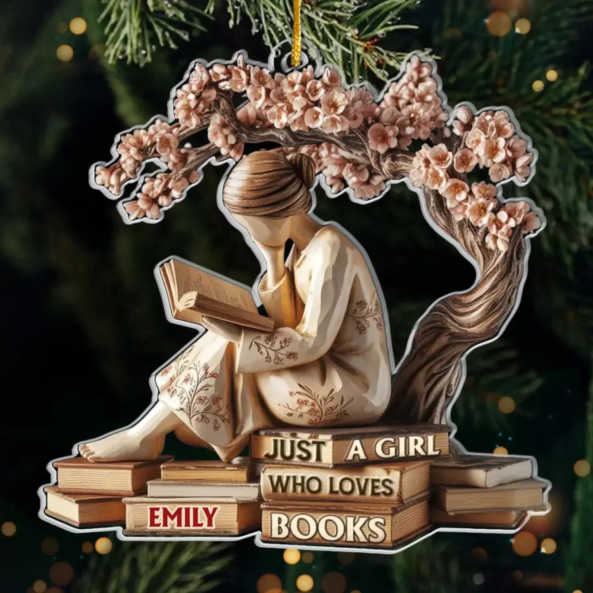 Custom Acrylic Ornament – Personalized Christmas Bookish Gifts for Book Lovers, Bookworms, Avid Readers – Literary Ornament Keepsake, Cozy Reading Decor, Serenity in Every Page 1054319 - DiyGiftly