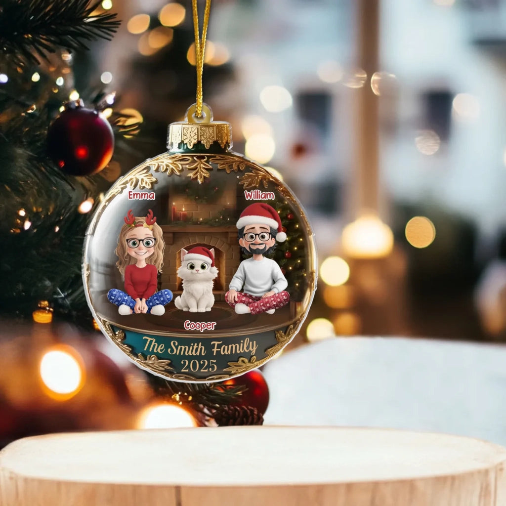 Custom Acrylic Ornament – Personalized “Home Filled With Joy” Design – Christmas & Birthday Gifts for Mom, Dad, Brother, Sister & Kids 1053584 - DiyGiftly