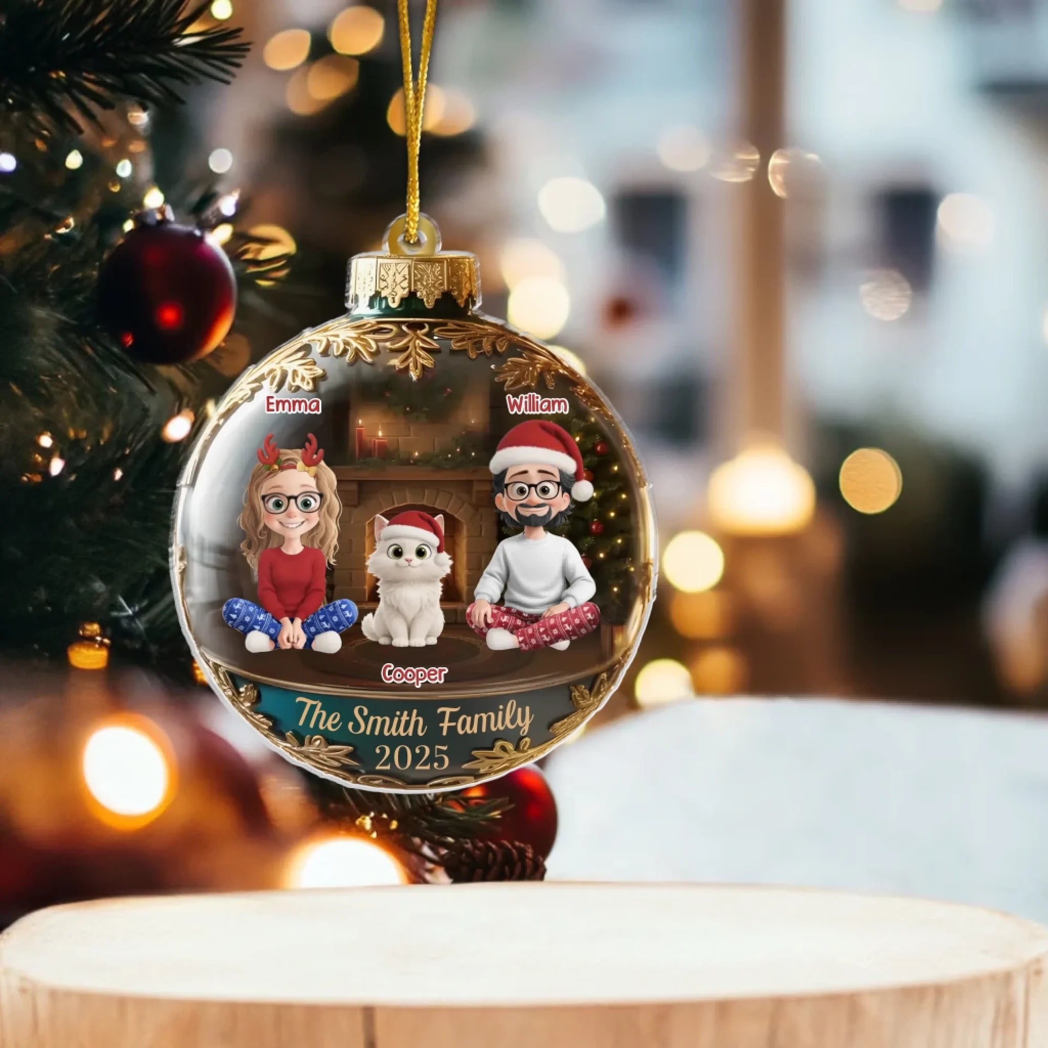 Custom Acrylic Ornament – Personalized “Home Filled With Joy” Design – Christmas & Birthday Gifts for Mom, Dad, Brother, Sister & Kids 1053584 - DiyGiftly