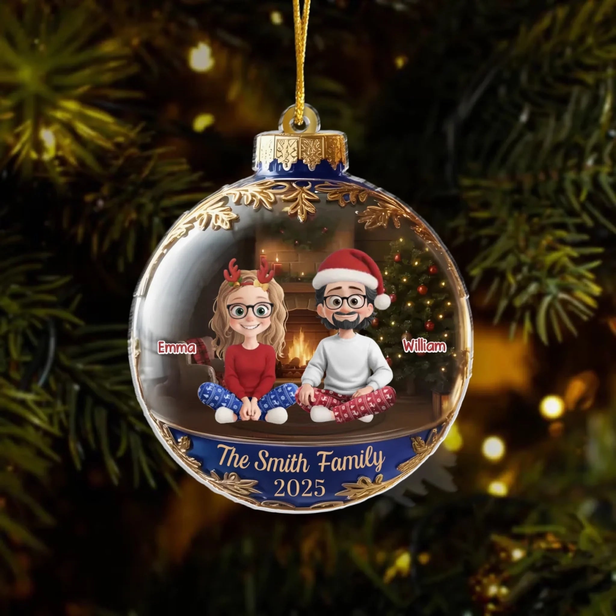 Custom Acrylic Ornament – Personalized “Home Filled With Joy” Design – Christmas & Birthday Gifts for Mom, Dad, Brother, Sister & Kids 1053584 - DiyGiftly