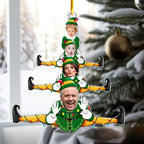 Custom Acrylic Photo Ornament: Funny Elf Family Christmas Tree Decor, Personalized Gift with Family Photo & Names for Memorable Festivities 47279872 - DiyGiftly