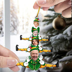 Custom Acrylic Photo Ornament: Funny Elf Family Christmas Tree Decor, Personalized Gift with Family Photo & Names for Memorable Festivities 47279872 - DiyGiftly