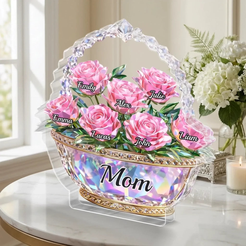 Mom is my home personalized kids names acrylic plaque mothers day gift for grandparents