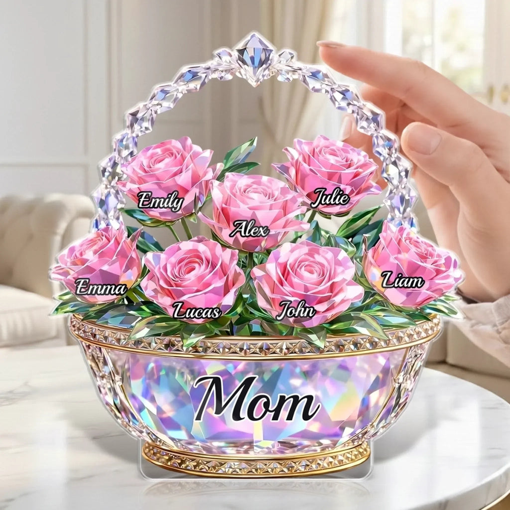 Personalized kids names acrylic plaque desktop keepsake decor mothers day gift for grandparents