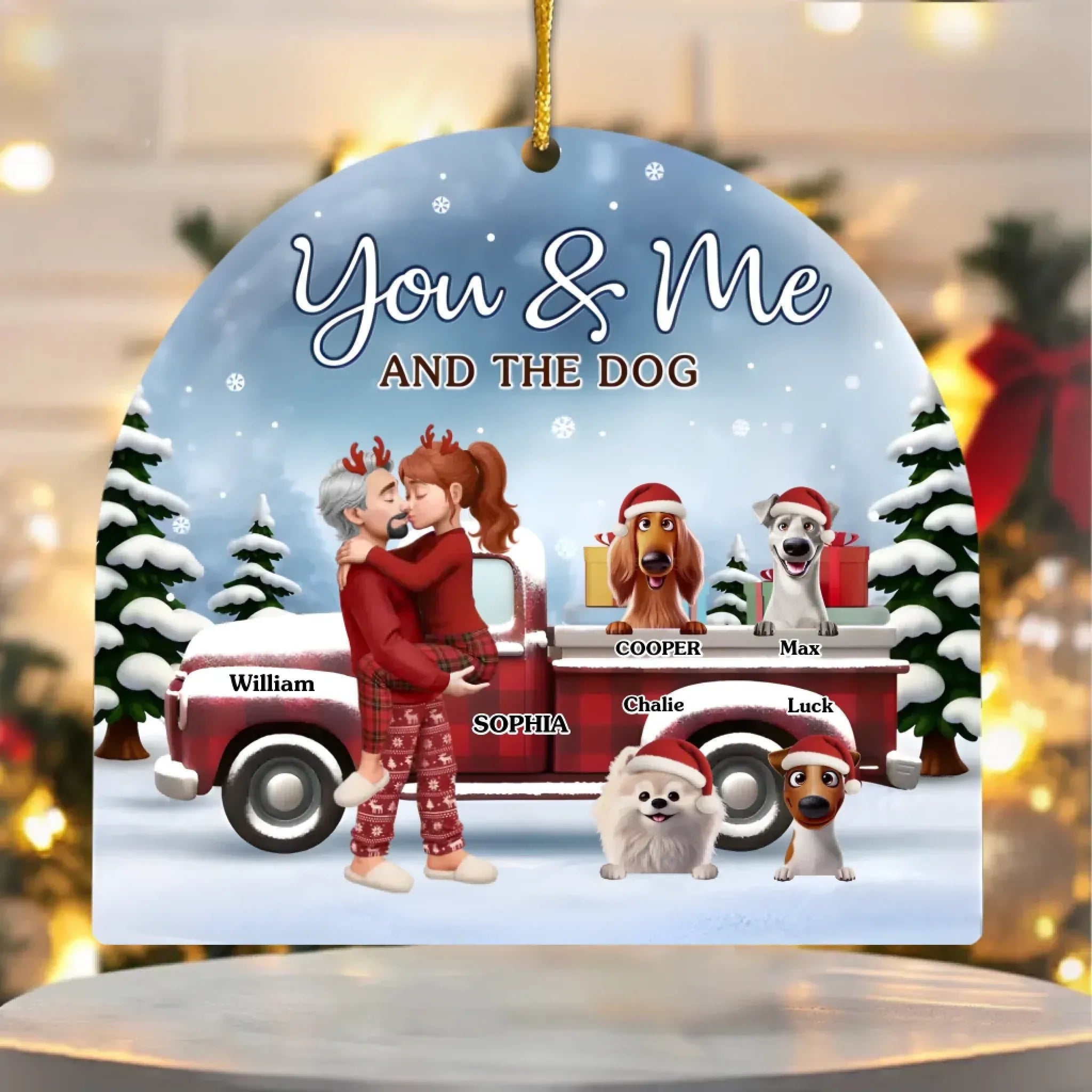Custom Acrylic Snow Globe – Personalized Anniversary, Christmas & Wedding Gifts for Husband and Wife, Dog Mom and Dog Dad – “Pawsitively In Love” Pet Lover Keepsake 1055372 - DiyGiftly