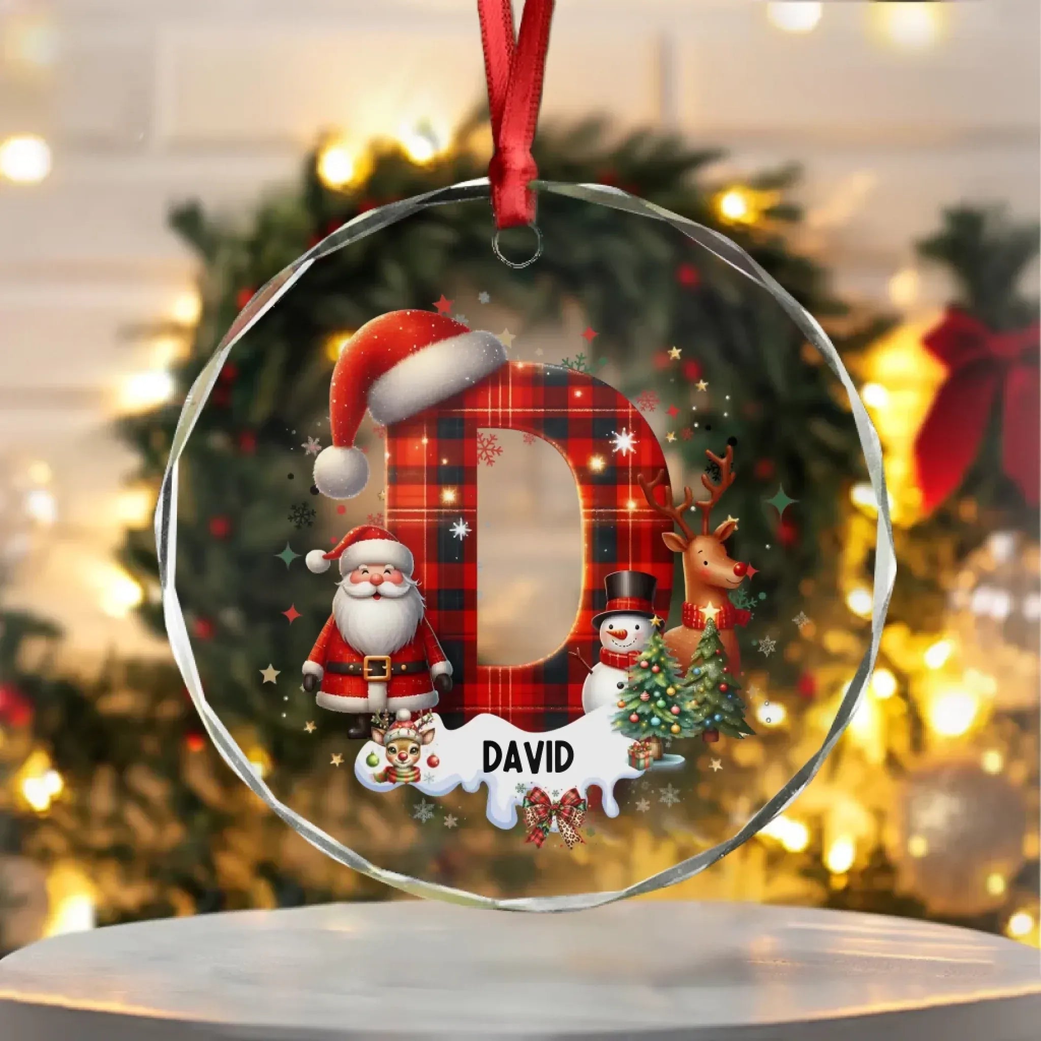 Custom Alphabet Christmas Ornament – Personalized Glass Ornament with Initials, Monogram Holiday Decor, Custom Letter Christmas Keepsake, Gift for Family & Friends 1054547 - DiyGiftly