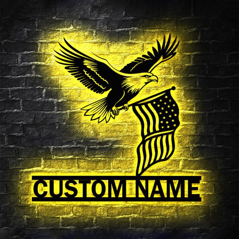 Custom American Flag Eagle Metal Sign – Personalized Patriotic Wall Plaque, Garage, Home, or Veteran Gift 35209472 - DiyGiftly