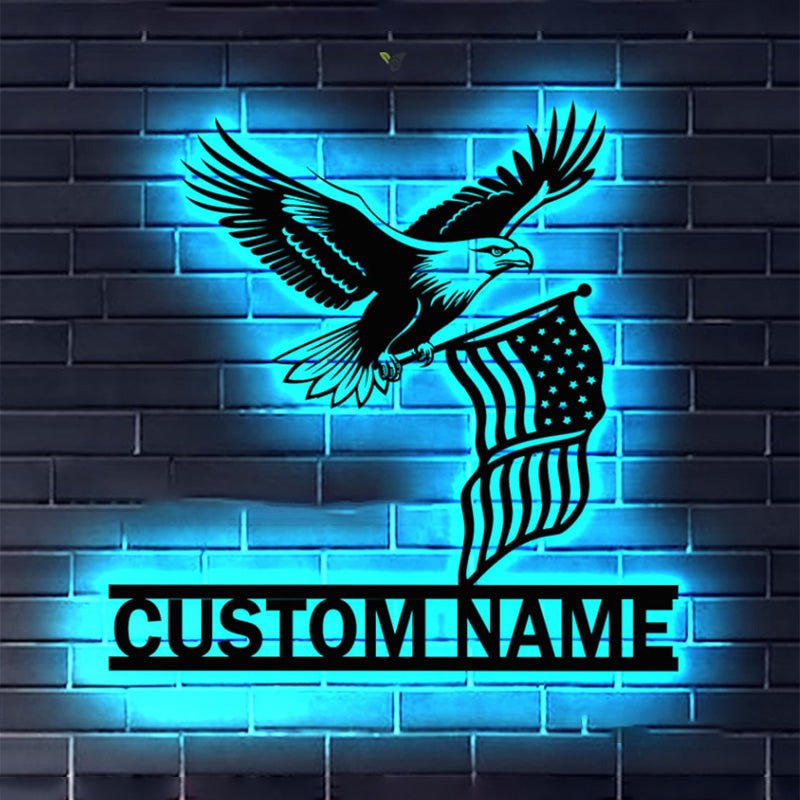 Custom American Flag Eagle Metal Sign – Personalized Patriotic Wall Plaque, Garage, Home, or Veteran Gift 35209472 - DiyGiftly